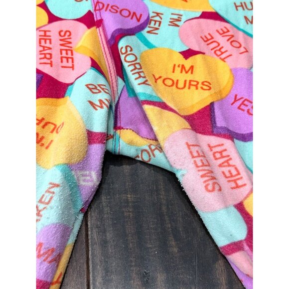 LuLaRoe Valentine Conversation Heart Print Leggings One Size Tall Curvy - Picture 5 of 10
